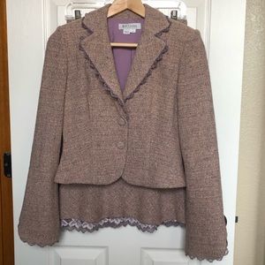 Kay Unger Skirt Suit Wool Blend Size 4